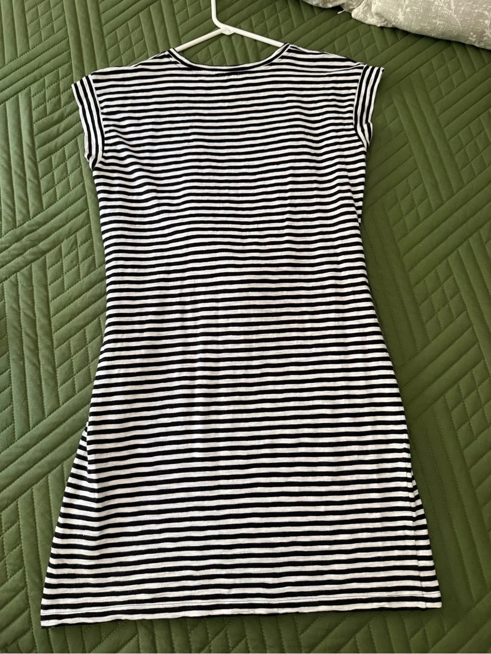 J. Crew Striped Black & White Belted T-Shirt Dress - Women